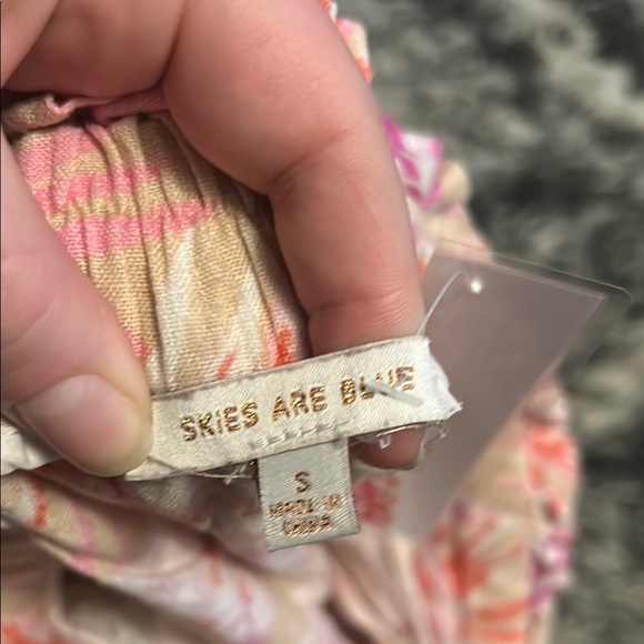 Skies Are Blue Pink and Orange Flare Pants - Picture 2 of 6